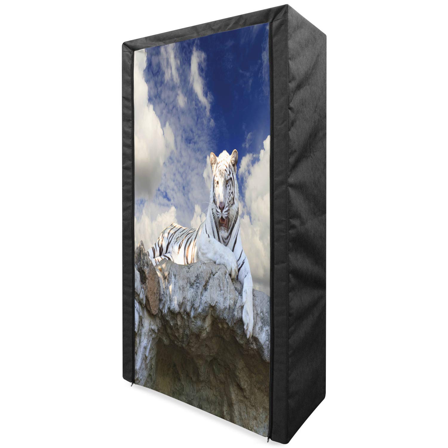 Ambesonne Tiger Print Portable Fabric Wardrobe - 33.5