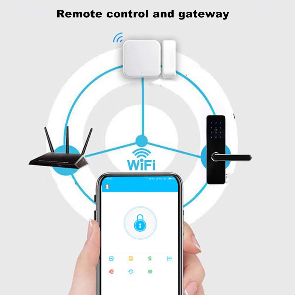 4-in-1 Keyless Entry Smart Door Lock with APP Control, Digital Keypad, RFID Cards & Google Home Voice Assistant - Secure Smart Home Access for Front Door, Apartment & Vacation Rental