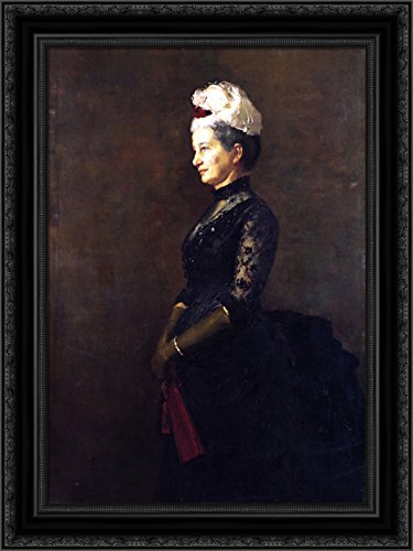 Tom Roberts Black Ornate Wood Framed Canvas Art - 24x18 Inches Wall Decor for Living Room, Bedroom & Office | Madame Pfund Inspired Vintage Painting