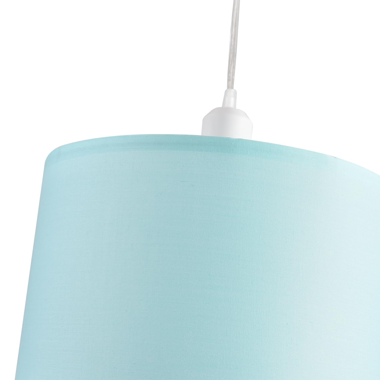 2 Pack Plug in Pendant Light with 15Ft Clear Cord & On/Off Switch - Blue Fabric Lamp Shade Hanging Light Fixture for Bedroom, Kitchen, Dining Room & Living Room - Perfect for Farmhouse Decor, Coffee Bars & Breakfast Nooks