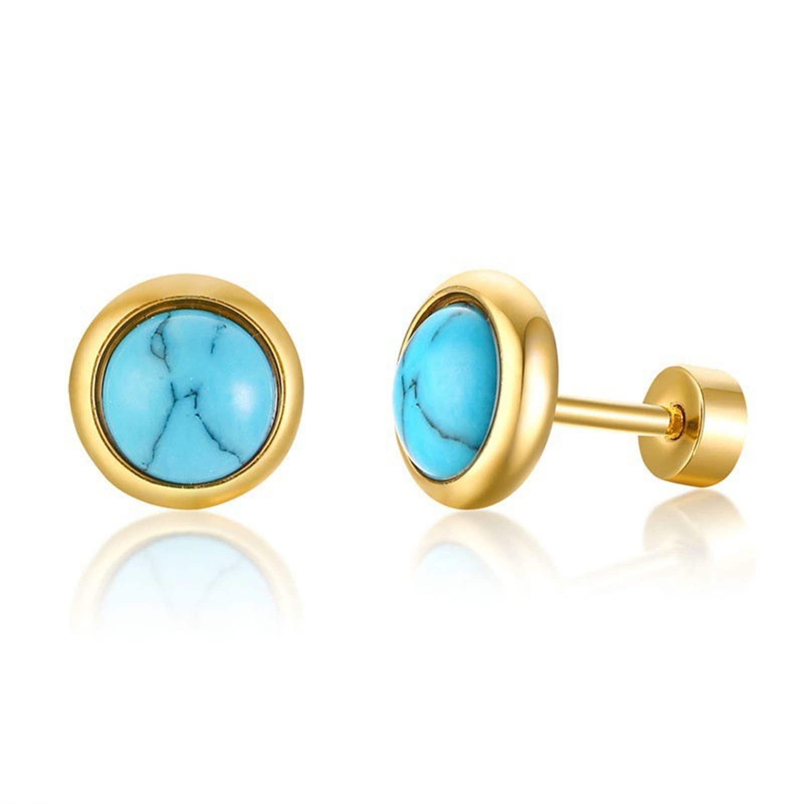 Skcess Silver Green Wedding Earrings - Stainless Steel Stud Earrings for Women | Turquoise Jewelry Gift for Brides, Bridesmaids & Girls | Perfect for Weddings, Anniversaries & Special Occasions