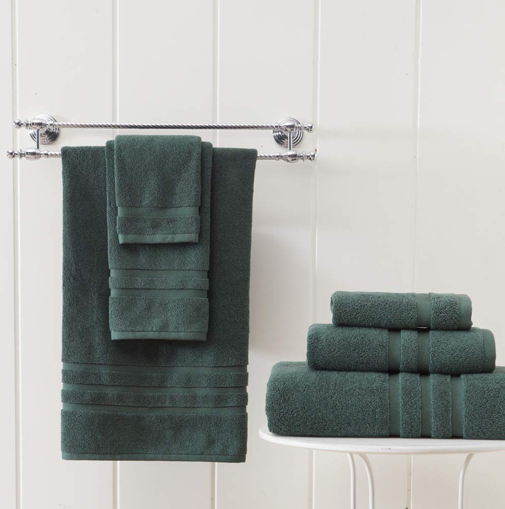Premium Turkish Cotton Bath Towel Set - 6-Piece Dark Green Luxury Hotel & Spa Towels | Ultra Soft & Highly Absorbent for Bathroom, Pool & Spa Use
