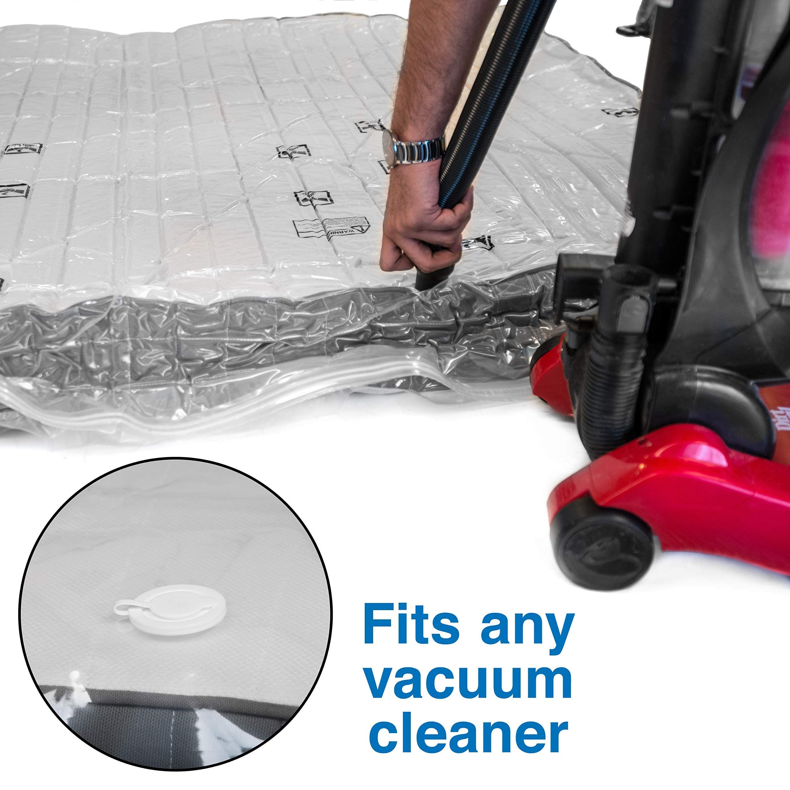 Queen/Full/XL Mattress Vacuum Storage Bag - Compress Mattress to 1/8 Size for Moving | Heavy Duty Double Zipper & Leakproof Valve | Space Saving Storage Solution for Home, Dorm, or Travel