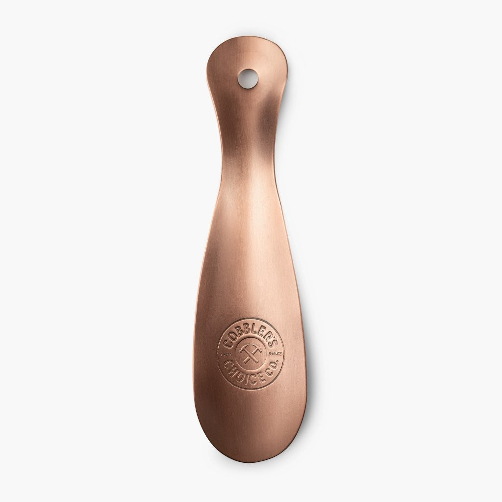 Premium Metal Shoe Horn - Brushed Copper Finish | Durable & Elegant Shoe Accessory for Men & Women | Perfect for Dress Shoes, Boots & Sneakers | Home & Travel Essential
