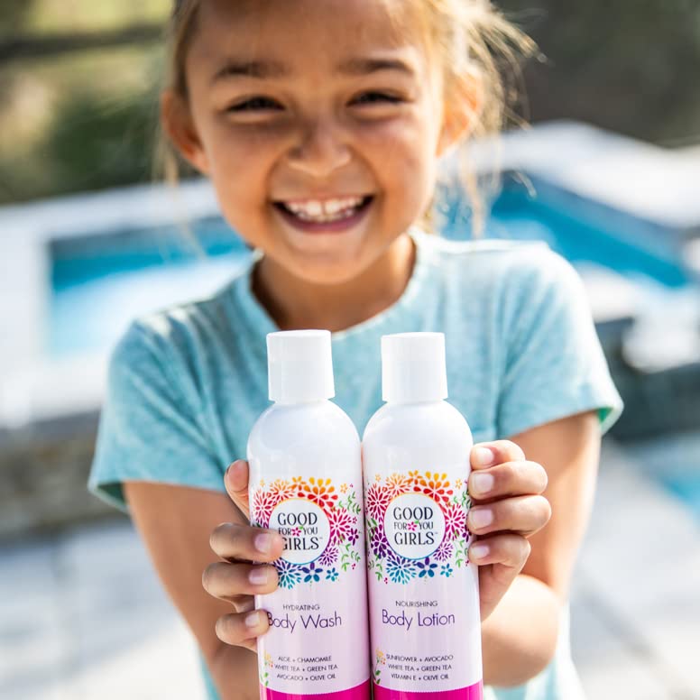 Good For You Girls 2-Piece Body Wash & Body Lotion Gift Set - Powder Scent | Gentle Skincare for Teens & Tweens | Perfect Birthday Gift & Daily Pampering