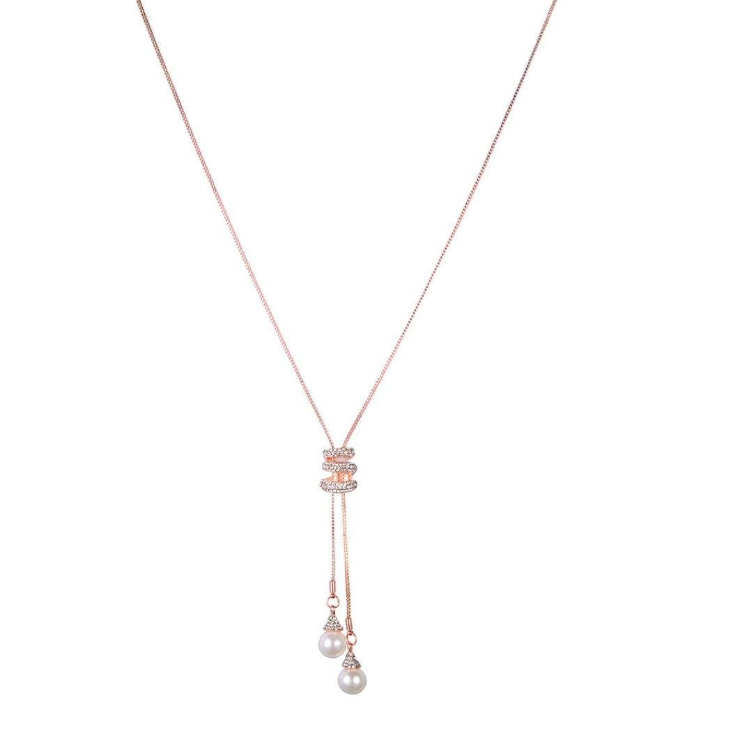 ZYooh Women's Pearl Pendant Necklace - Elegant Crystal Jewelry with Silver Chain, Perfect Gift for Birthday, Anniversary & Valentine's Day | Ideal for Parties, Weddings & Formal Occasions