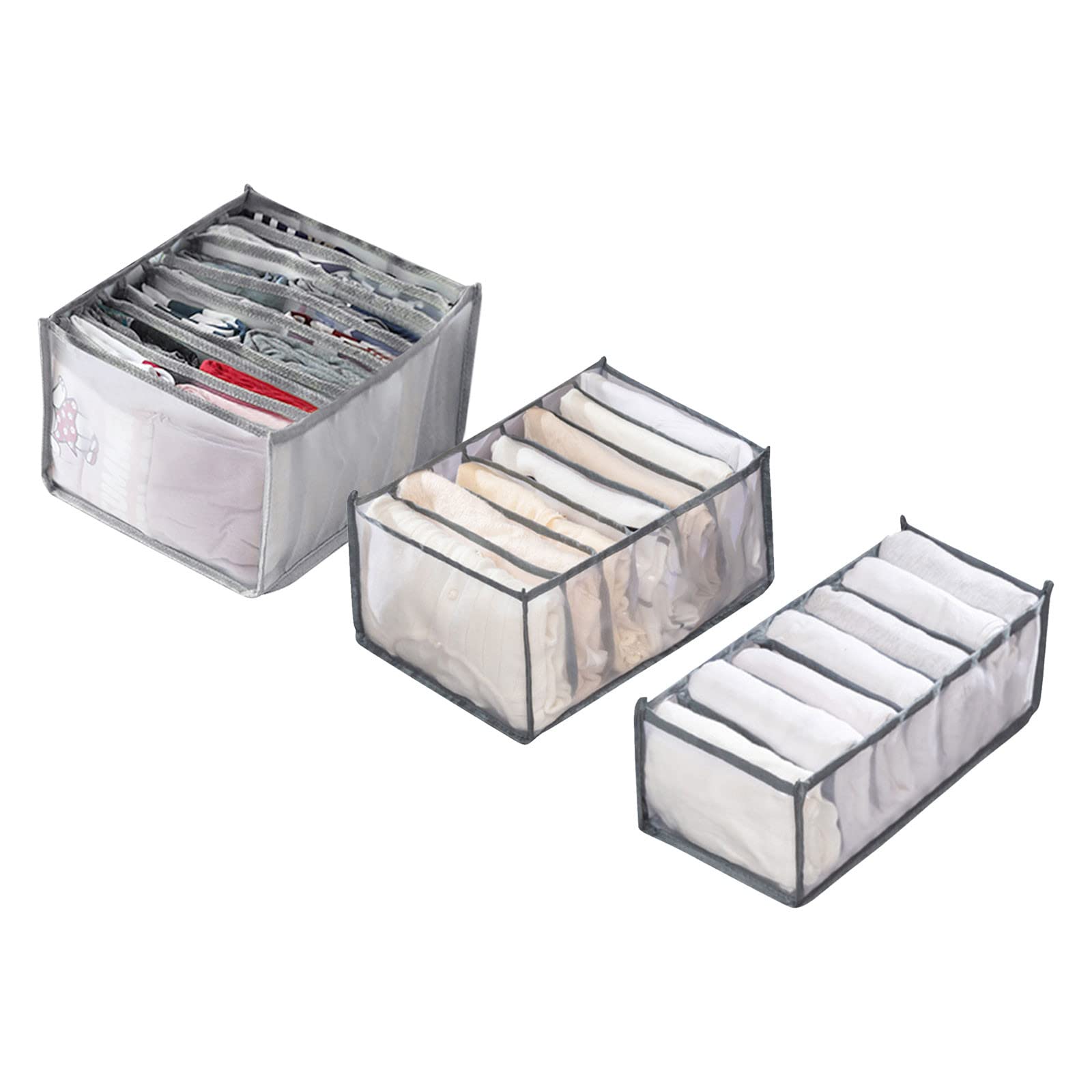 Mesh Storage Drawer Organizer with Lids - 6 Compartment Clothes & Trouser Storage Box for Home Organization | Perfect for Closet, Wardrobe & Bedroom Storage