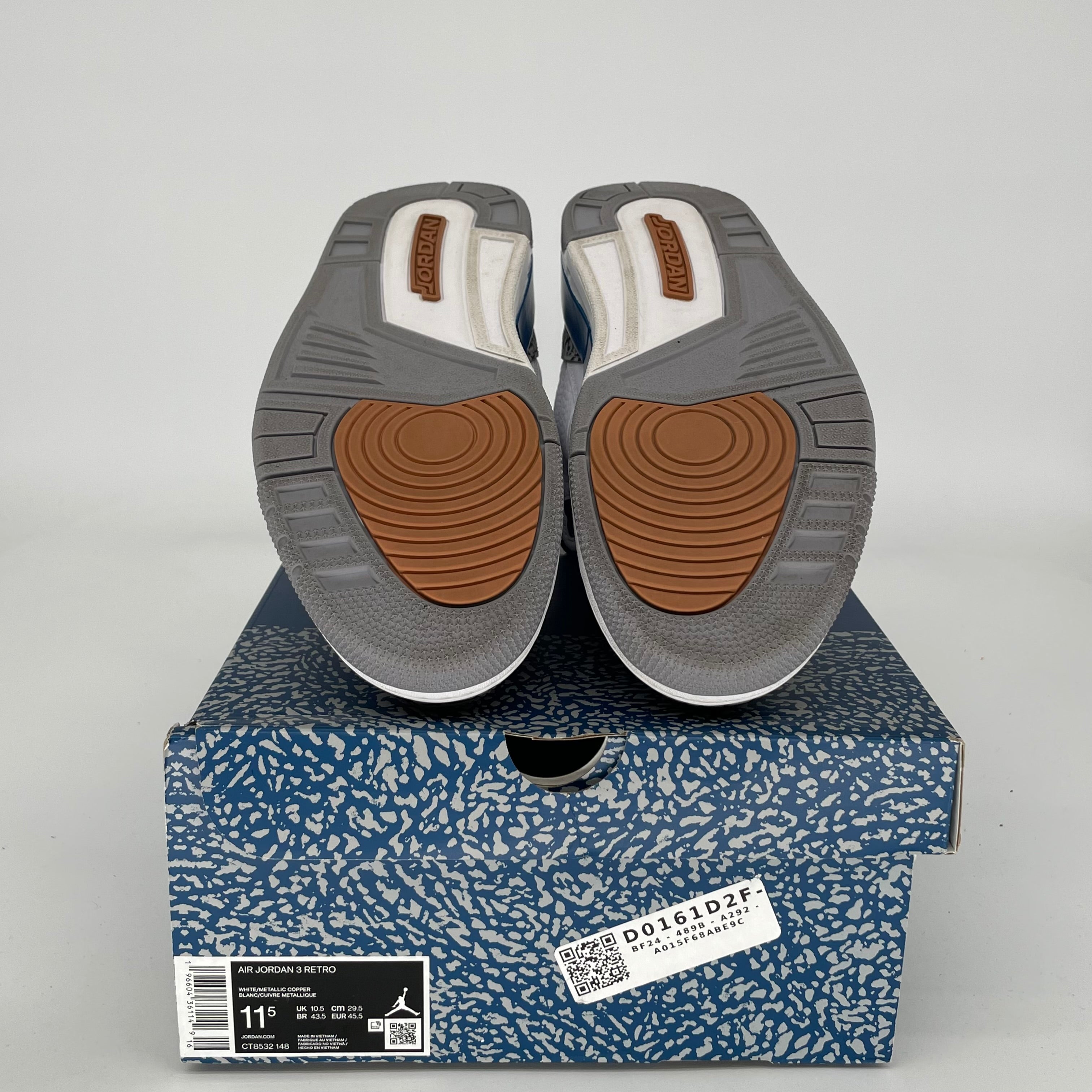 AIR JORDAN 3 Retro WIZARDS Basketball Shoes Men's Size 11.5 - Authentic CT8532-148 for Sneaker Collectors & Streetwear Fashion