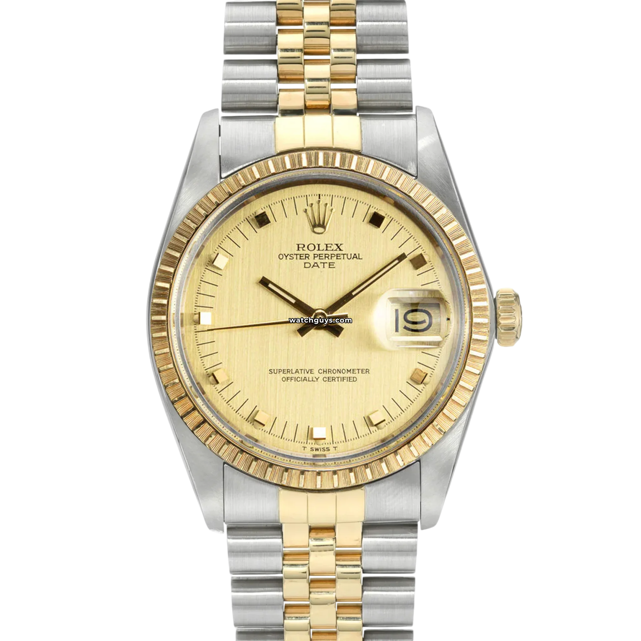 Rolex Datejust 1505 Champagne Dial Jubilee Bracelet Men's Watch - Luxury Timepiece for Business & Formal Events
