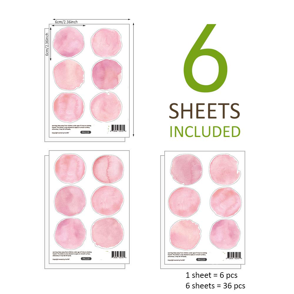 Spilay Pink Dot Wall Decals - Peel and Stick Removable Wall Stickers for Nursery, Kids Room, Bedroom & Living Room Decor - Easy DIY Home Decoration for Girls & Boys