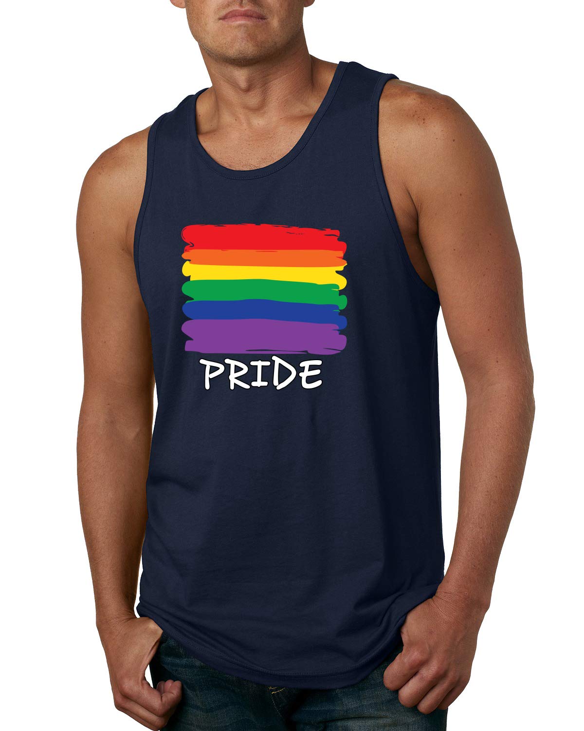 LGBTQ Pride Month Graphic Tank Top for Men - Rainbow Flag Colors, Gay Parade Love - Perfect for Pride Events, Festivals & Celebrations