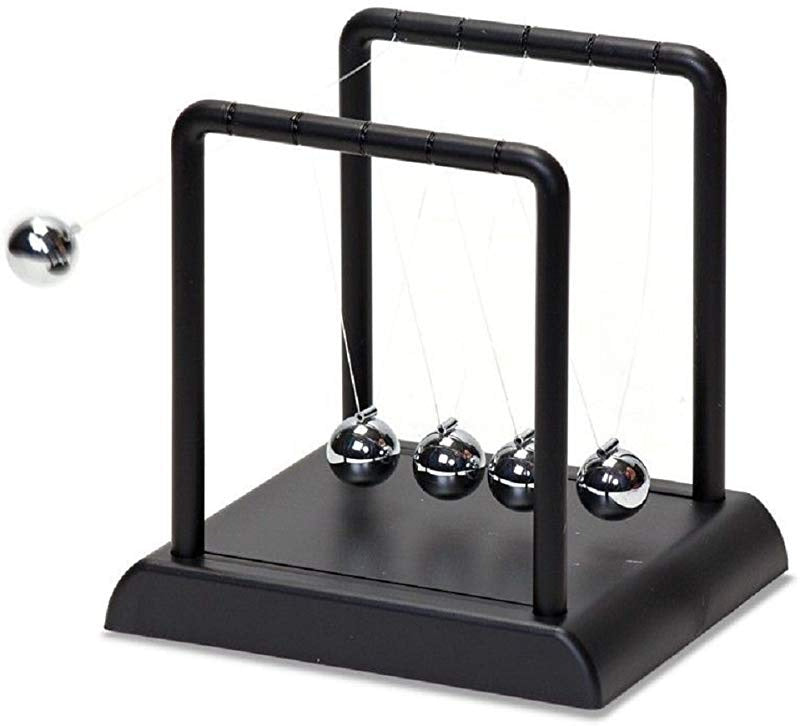 Keycraft Newtons Cradle Small - Classic Physics Desk Toy for Office & Home Decor, Stress Relief & Science Education Gift for Kids & Adults - Perfect for Office Desk, Classroom, or Home Study Room