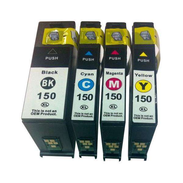150XL High-Yield Inkjet Compatible Cartridges - 4-Pack for HP, Canon, Epson Printers - Perfect for Home, Office & School Printing Needs