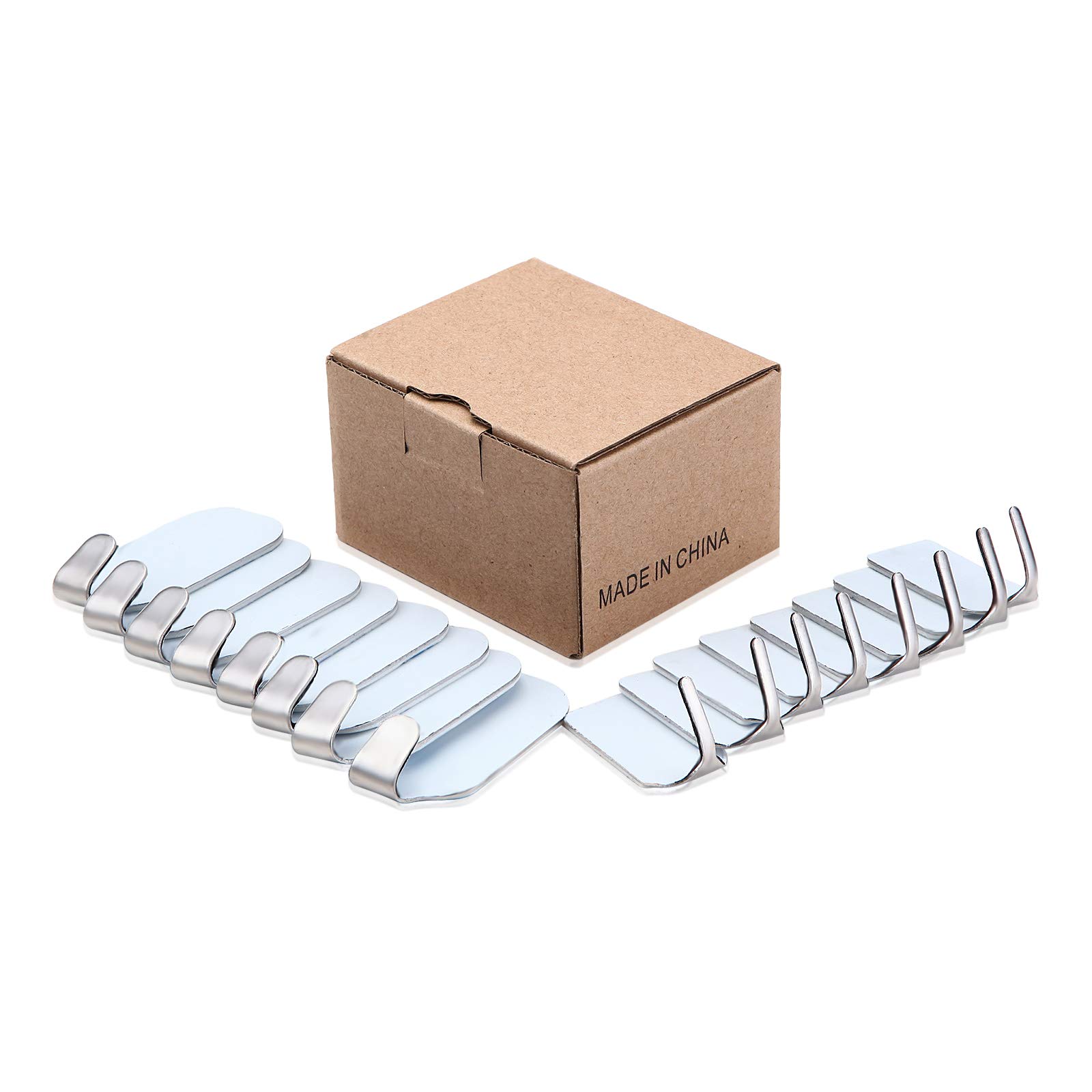 Heavy Duty Stainless Steel Adhesive Wall Hooks - 16 Pack Waterproof Sticky Hangers for Kitchen, Bathroom & Home - Perfect for Hanging Utensils, Keys, Coats, Towels, Robes & Bags - Strong Hold for Daily Organization