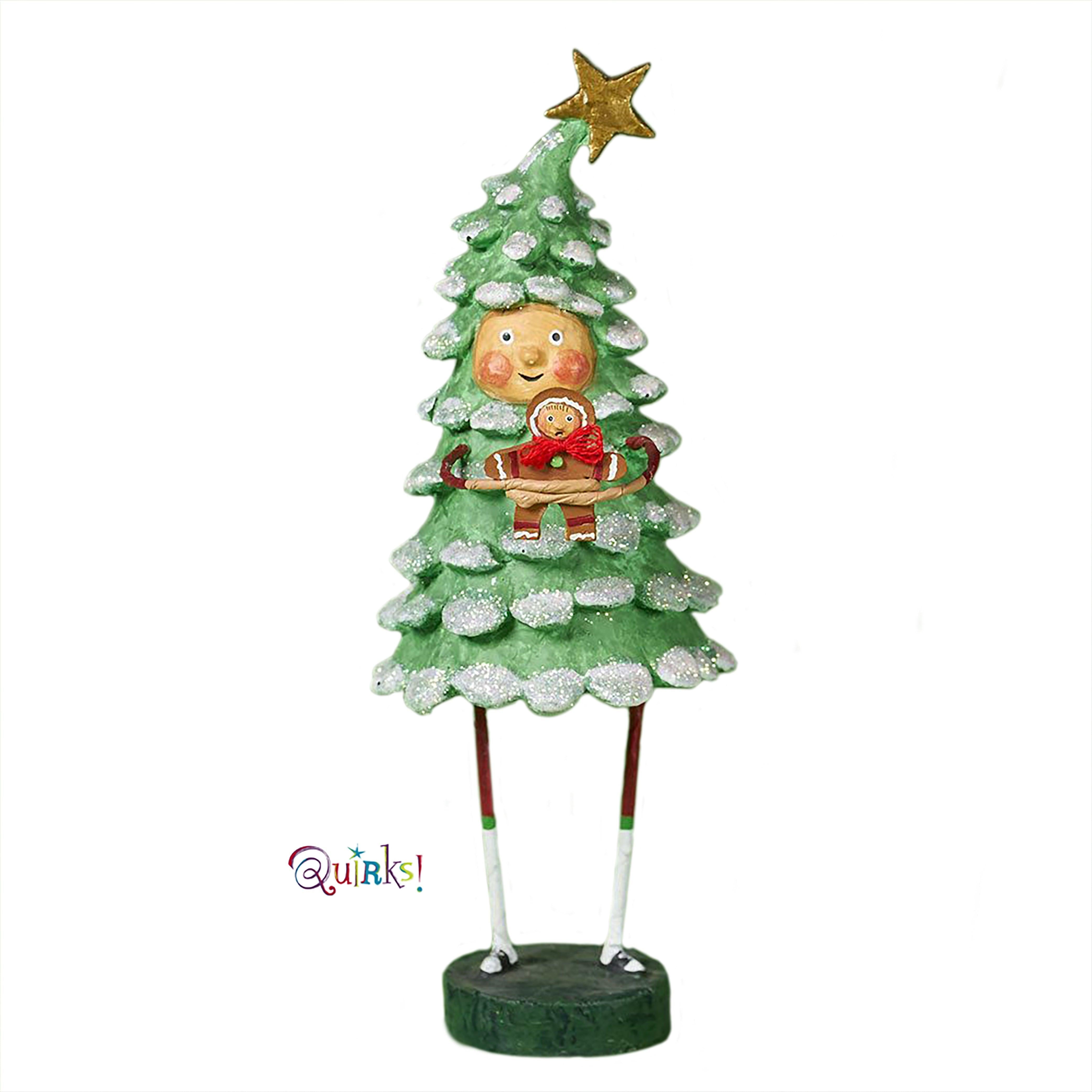 Bruce Spruce Figurine by Lori Mitchell - Handcrafted Collectible Resin Statue - Perfect for Home Decor, Gift Giving & Holiday Display