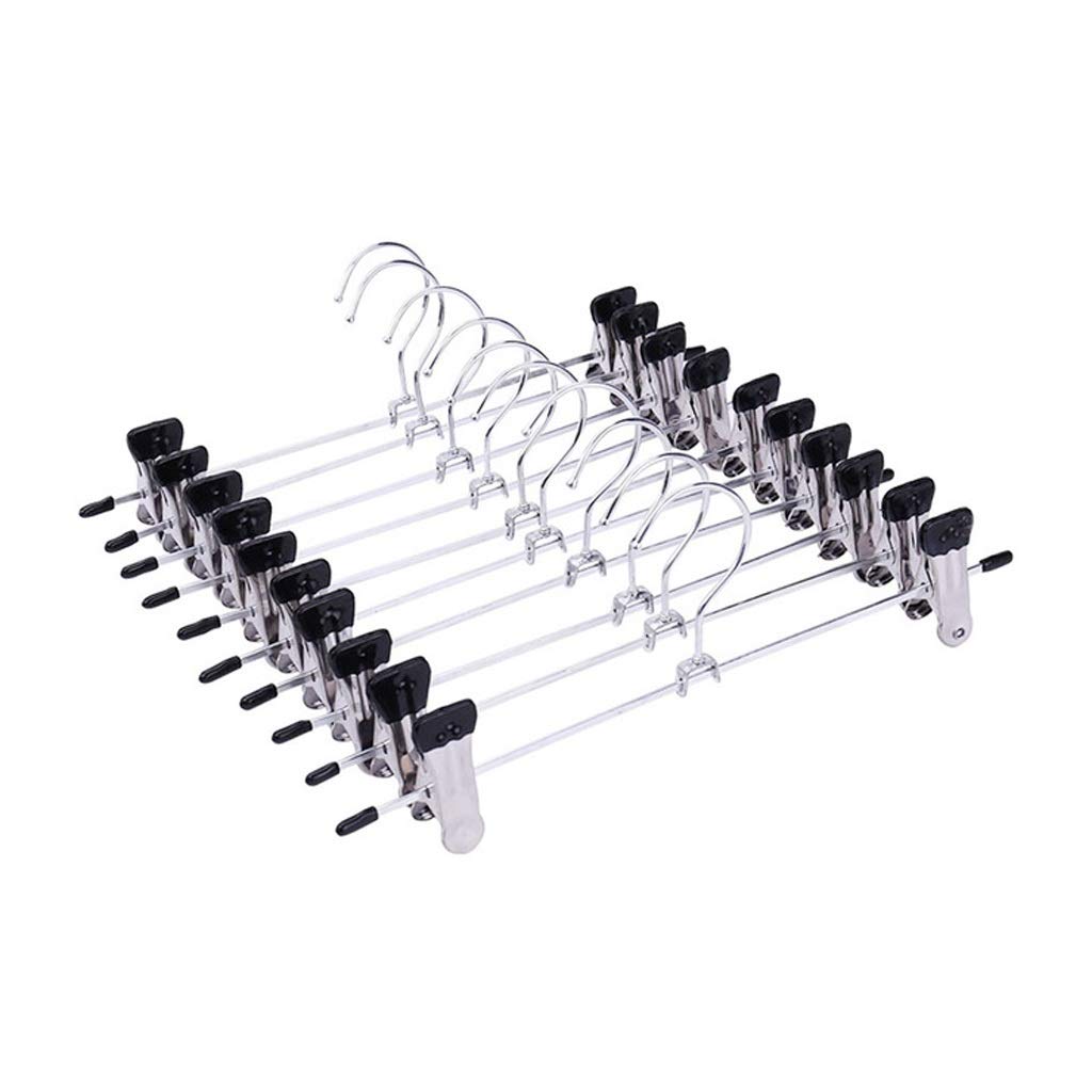 10-Pack Heavy Duty Stainless Steel Clothes Hangers - Non-Slip Coat Hangers for Pants, Skirts & Trouser Drying - Space Saving Closet Organizer for Home, Laundry Room & Dorm Use