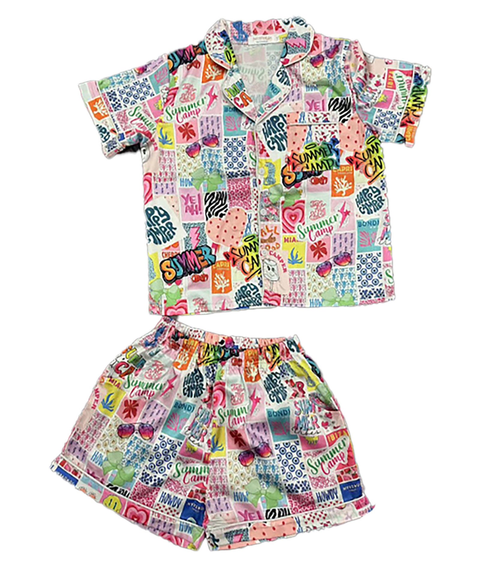 Tween Girls Silky Shorts Lounge Set - Soft & Comfortable Pajama Outfit for Summer, Sleepovers & Camp - Perfect for Sleepwear, Relaxing at Home & Vacation
