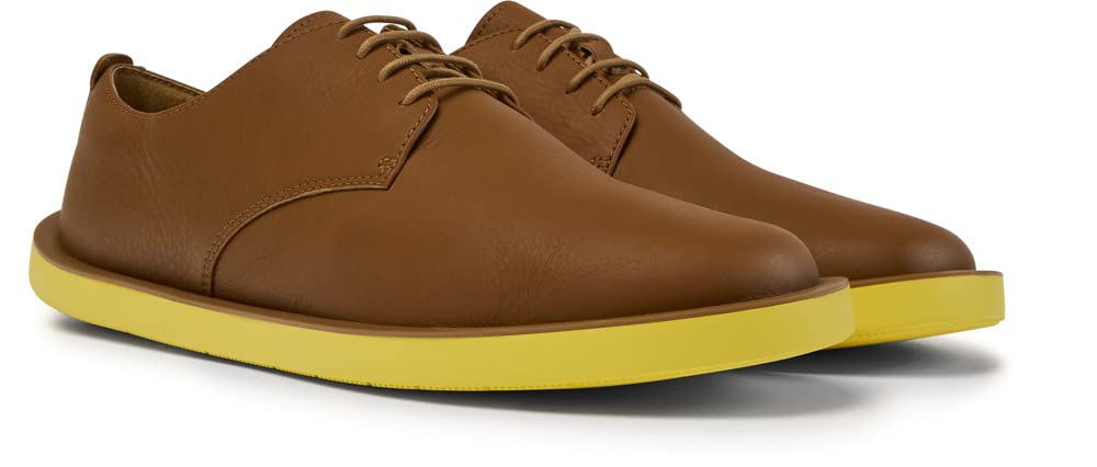 Camper Men's Wagon Oxford Flat - Comfortable Casual Shoes for Walking, Travel & Everyday Wear | Breathable Leather Loafers for Men | Slip-On Style for Work & Outdoor Activities