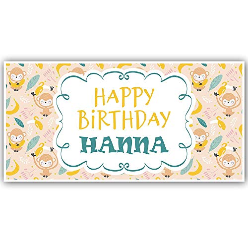 Custom Monkeys & Bananas Birthday Banner - Personalized Party Decor for Kids & Baby Showers - Perfect for Jungle Theme Celebrations & 1st Birthday Parties