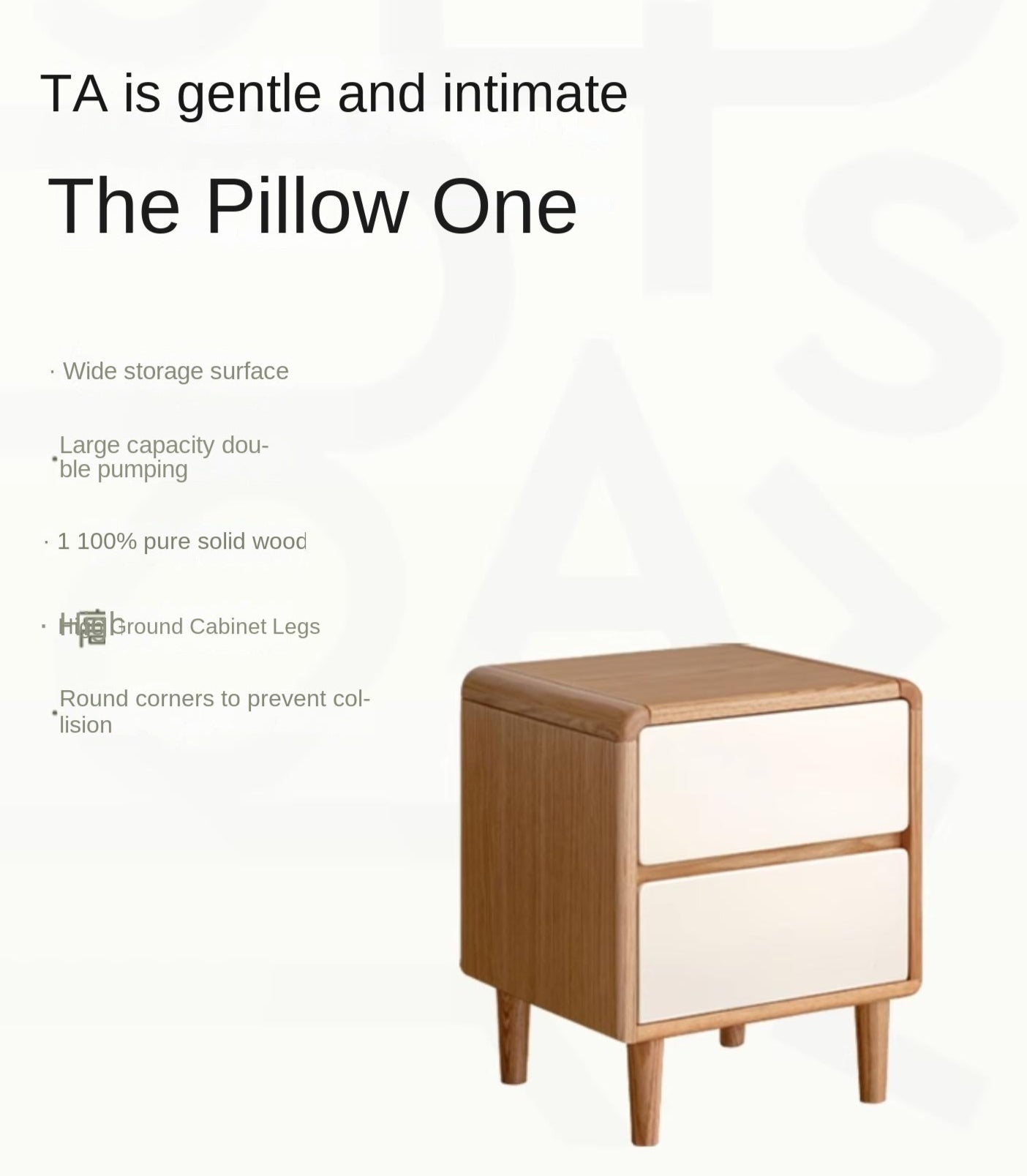 Solid Oak Wood Nightstand - Bedside Table with Drawer for Bedroom Furniture, Perfect for Storage and Decor