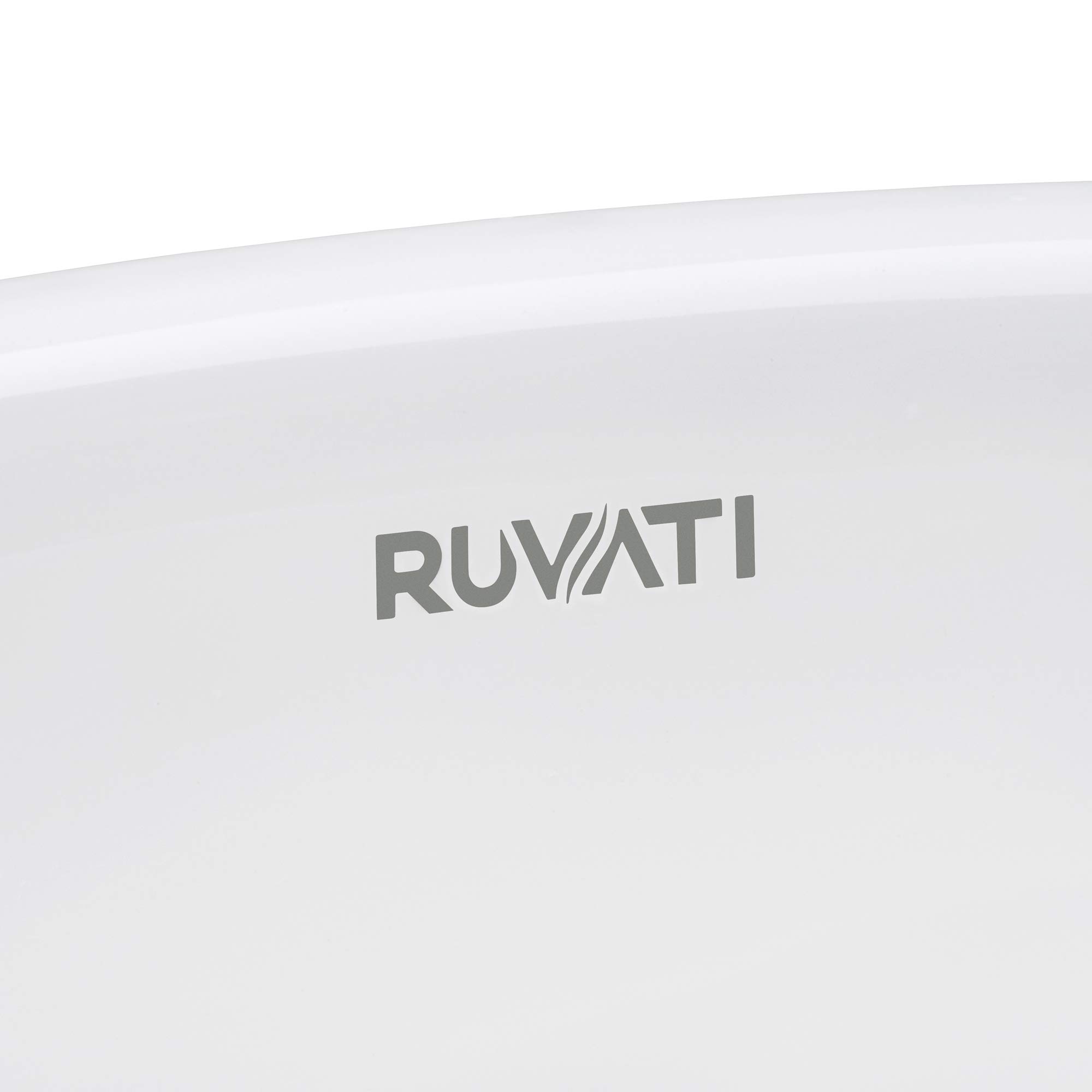 Ruvati 18 Inch White Round Porcelain Vessel Sink - RVB0318 | Above Counter Bathroom Vanity Sink | Modern Ceramic Basin for Powder Room, Guest Bath & Master Bathroom | Small Circular Sink with Elegant Design