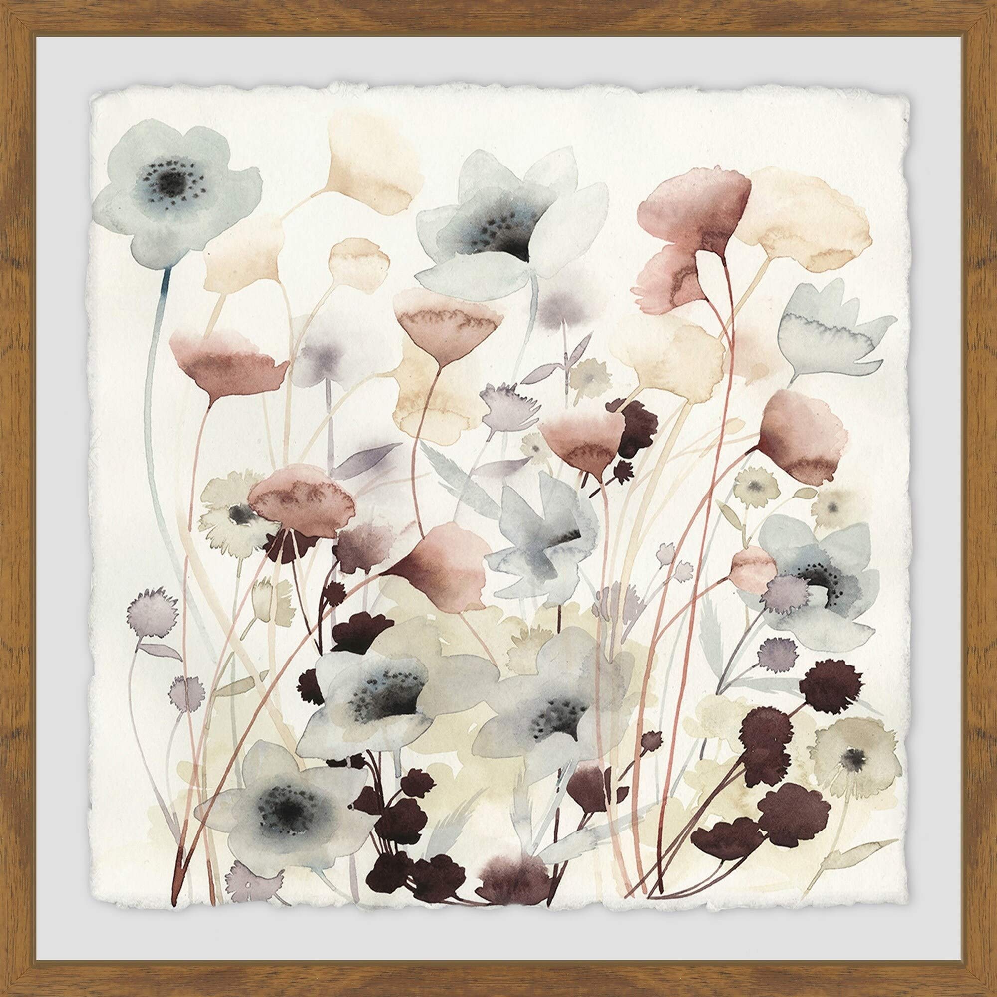 Handmade Bespoke Blossoms Framed Print 18x18 - Floral Wall Art for Living Room, Bedroom & Office Decor