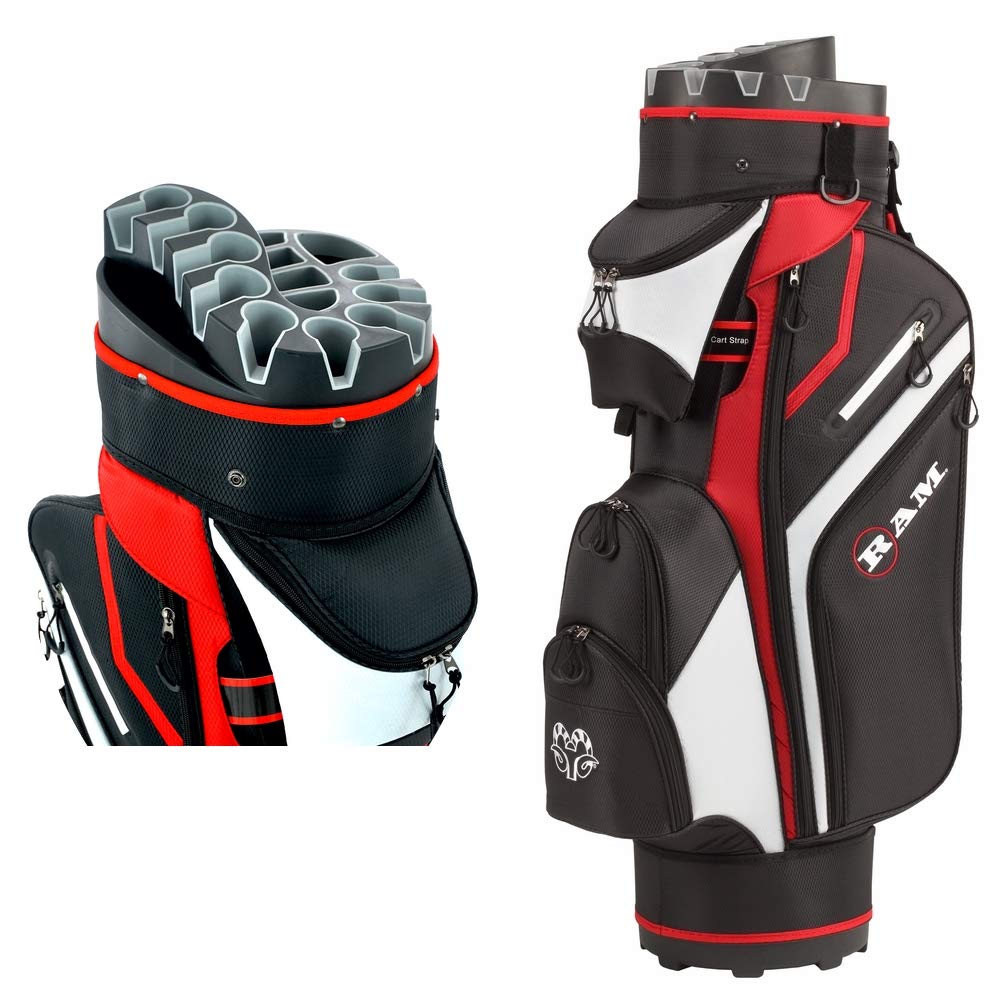 Ram Golf Premium 14-Way Molded Organizer Cart Bag - Ideal for Golf Course & Driving Range Use