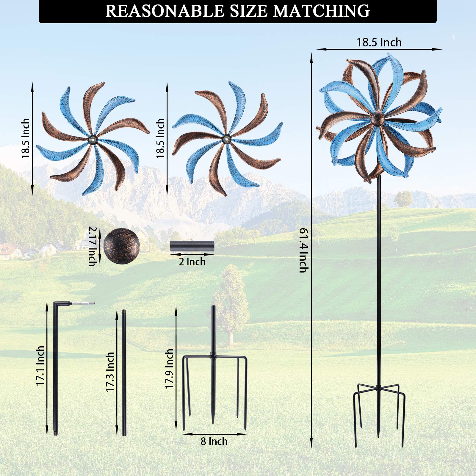 Premium Metal Leaf Wind Spinner for Outdoor Garden & Patio Decor