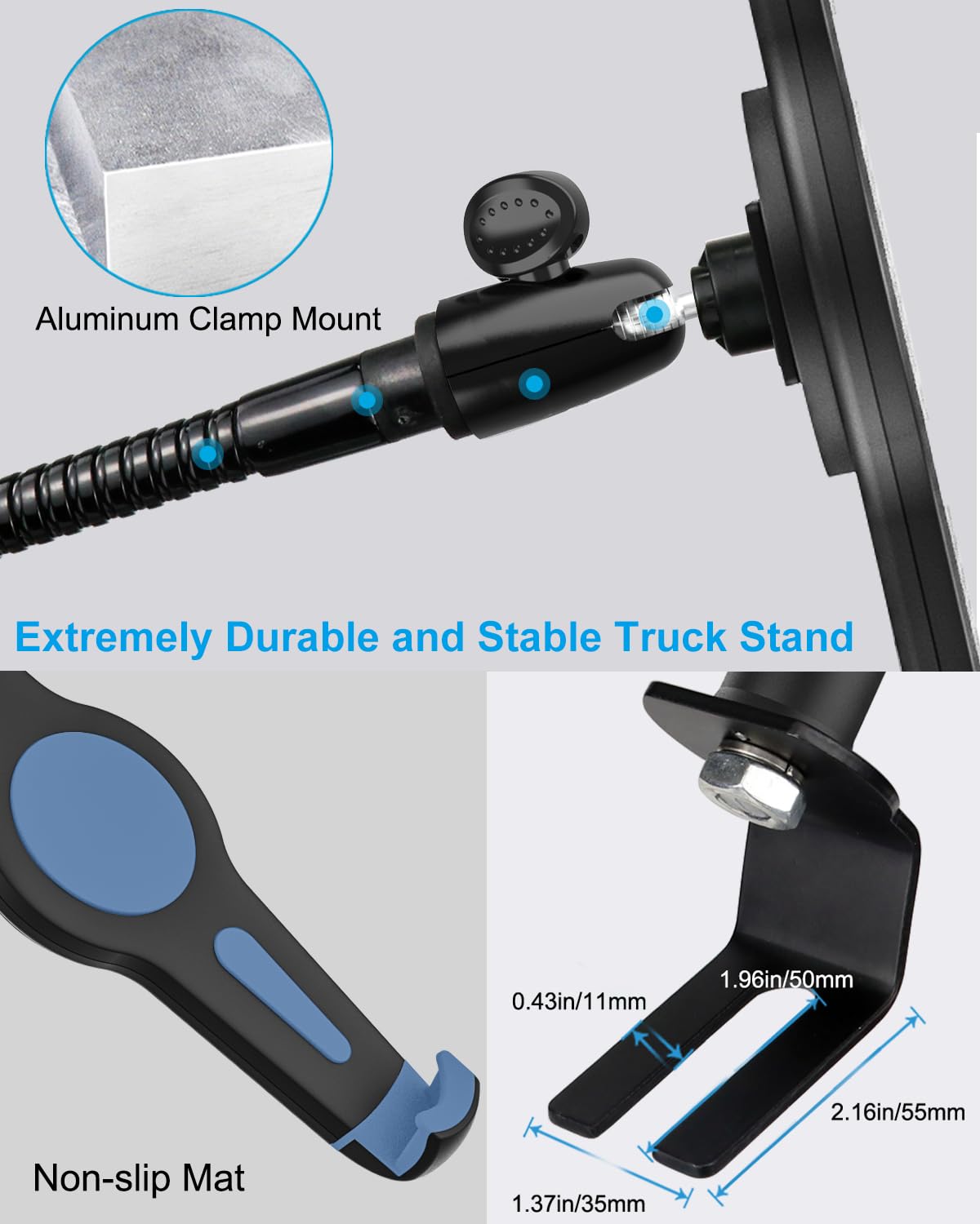 Heavy Duty Gooseneck Tablet Mount for Car & Truck - Universal 9.5