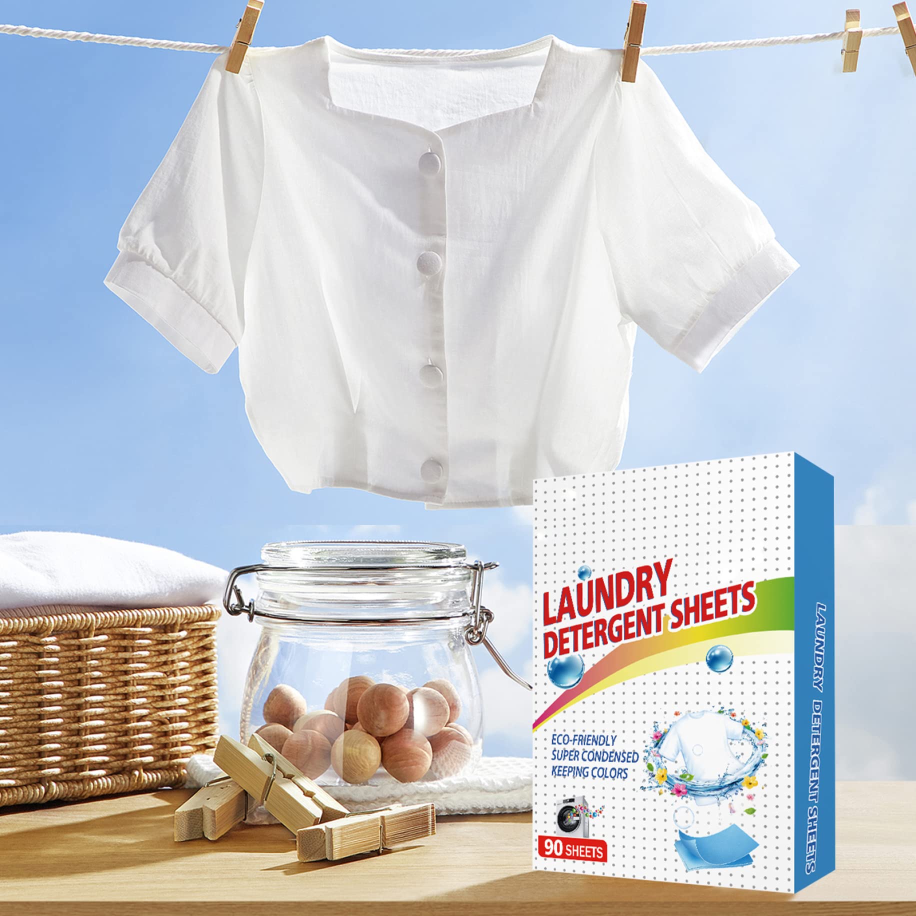 Eco-Friendly Biodegradable Laundry Detergent Sheets - 90 Count Hypoallergenic & Fragrance-Free for Sensitive Skin | Concentrated Wash Sheets for Travel, Baby Clothes, Home, Gym & Camping | Sustainable Laundry Soap for Allergy Sufferers, Dorms & Outdoor Adventures | Perfect for Eco-Conscious Families, Backpacking & Hotels | Great for Sensitive Skin Care & Sustainable Living | Ideal for Daily Use, Emergency Kits & Green Households