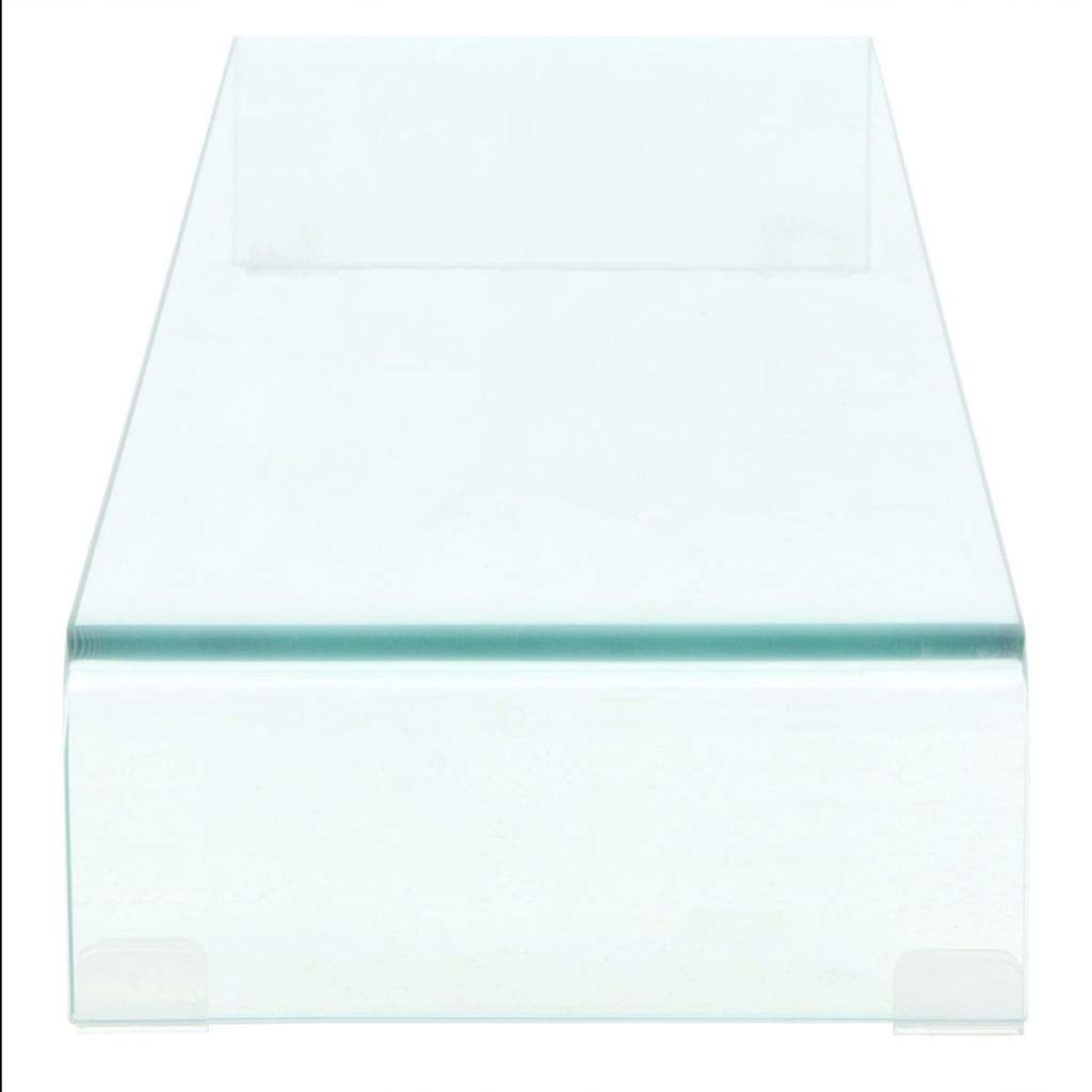Clear Glass TV Stand & Monitor Riser - 43.3