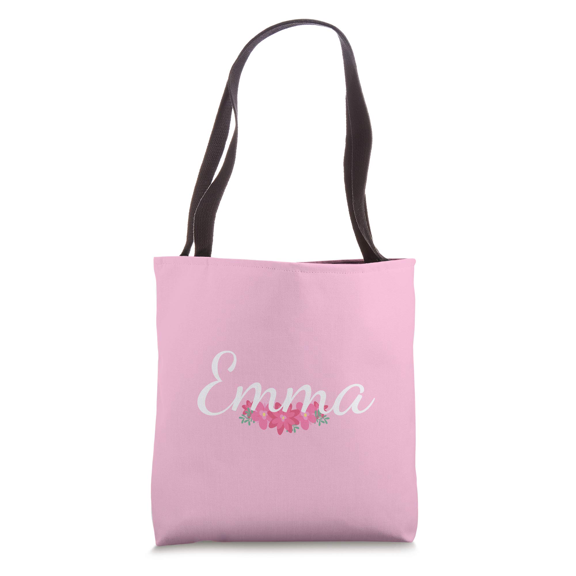 Personalized Emma Floral Pink Tote Bag - Custom Name Gift for Women, Girls | Perfect for Shopping, Beach Trips & Everyday Use