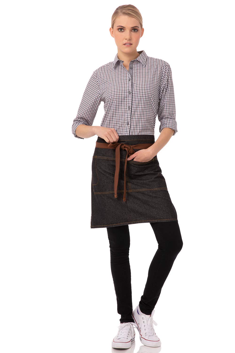 Chef Works Custom Unisex Memphis Half Bistro Apron - Premium Adjustable Waist Kitchen Apron for Cooking, Baking & Grilling - Ideal for Chefs, Bartenders & Home Cooks