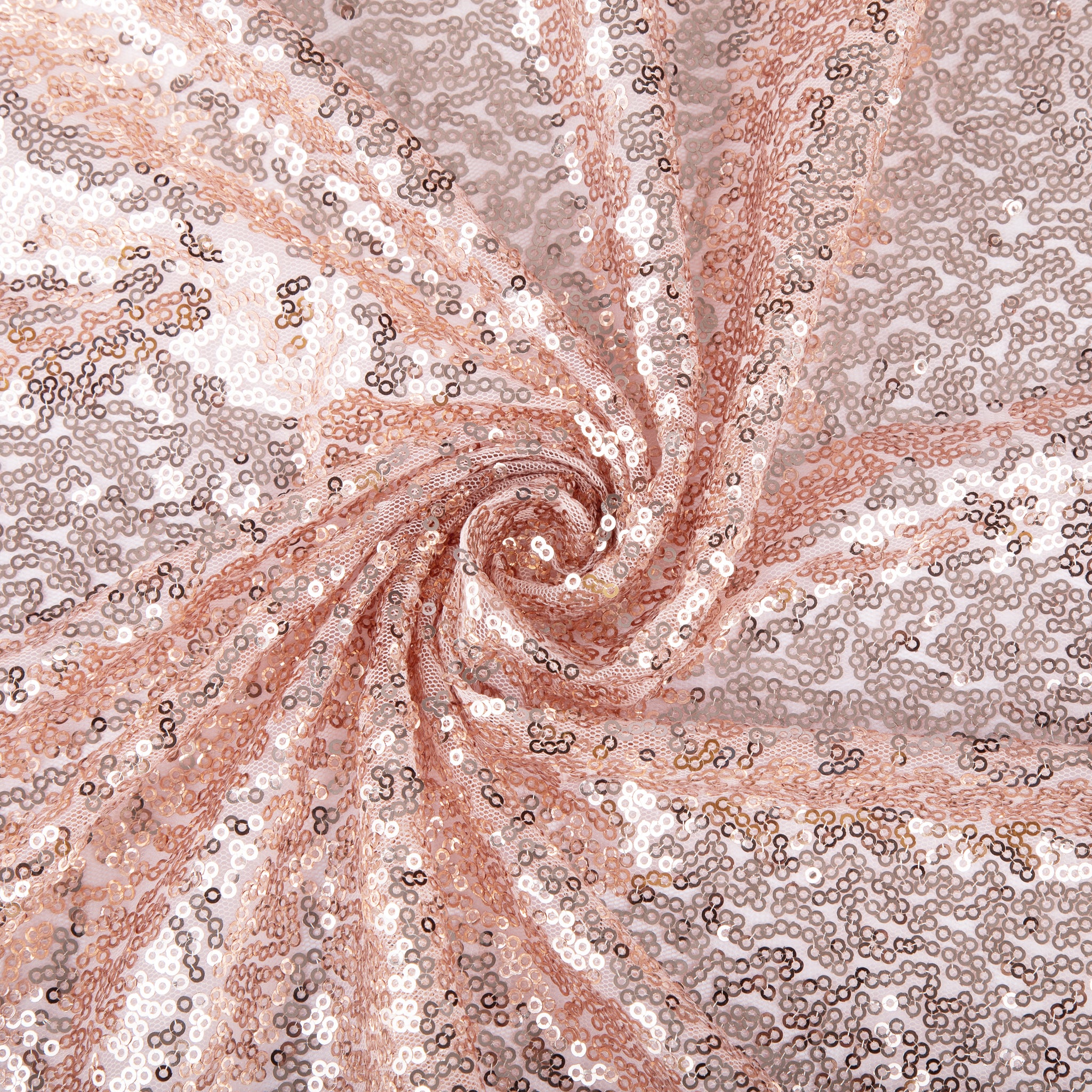 Glitz Sequin Mesh Net Fabric Roll Bolt 54x10 Yards - Blush Rose Gold for DIY Costumes, Party Decorations & Wedding Backdrops