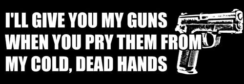 2nd Amendment Bumper Sticker - Cold Dead Hands Rifle Design for Cars & Trucks