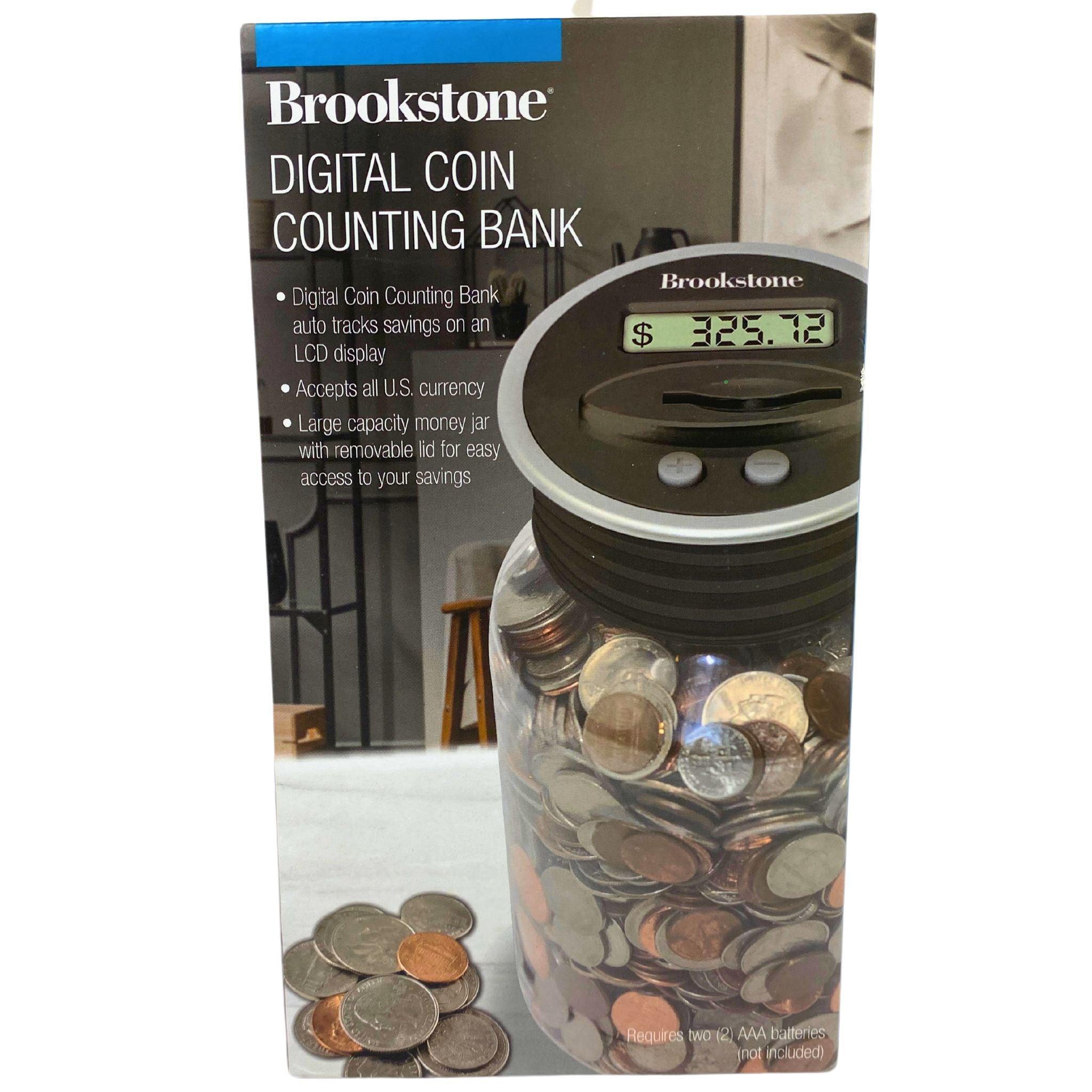 BrookStone Digital Coin Counting Bank - 8 Piece Set | Accurate Money Counter for Coins & Bills | Perfect for Home, Office, and Retail Use
