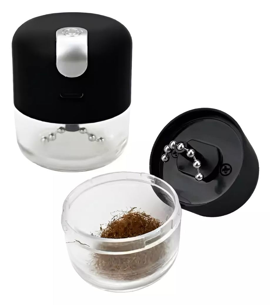 420 Electric Herb Grinder - USB Rechargeable Automatic Spice Crusher with Ball Chain | Portable & Compact Design (YS-12) | Perfect for Grinding Herbs, Spices & Tobacco at Home or On-the-Go