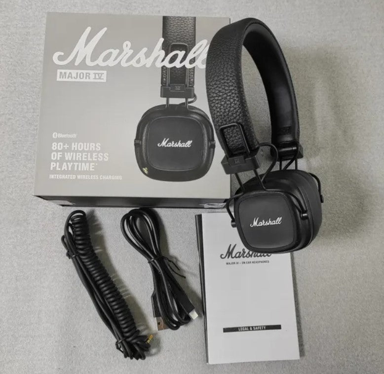 Marshall Major IV On-Ear Bluetooth Wireless Headphones with US Warranty - Premium Sound for Music Lovers, Travel & Commuting