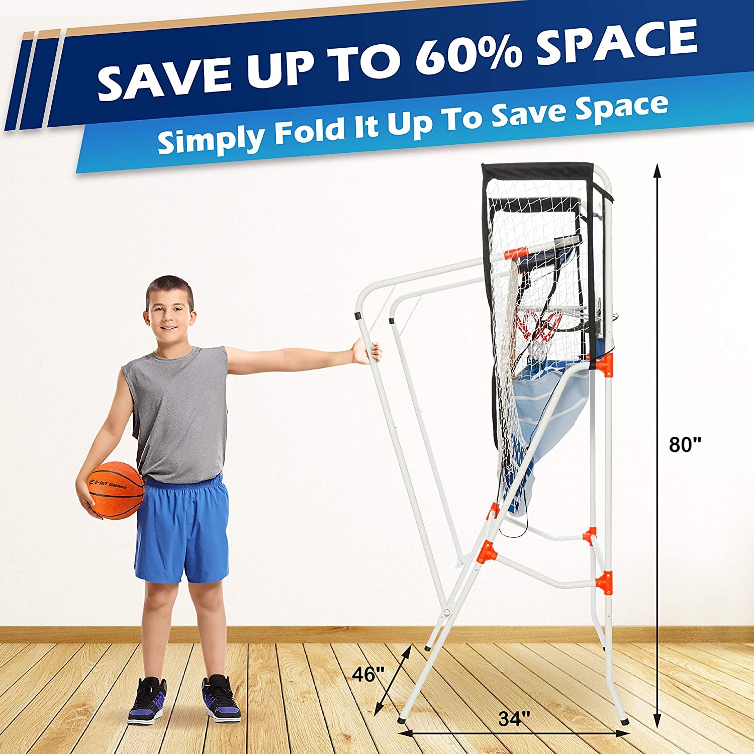 16-in-1 Electronic Basketball Arcade Game Set - Dual Shot Basketball Toy for Kids, Boys & Girls Ages 6-12 - Fun Indoor Sports Gift for Teens & Youth (Blue, Model EIR047332026) - Perfect for Birthday Parties, Game Rooms & Family Entertainment