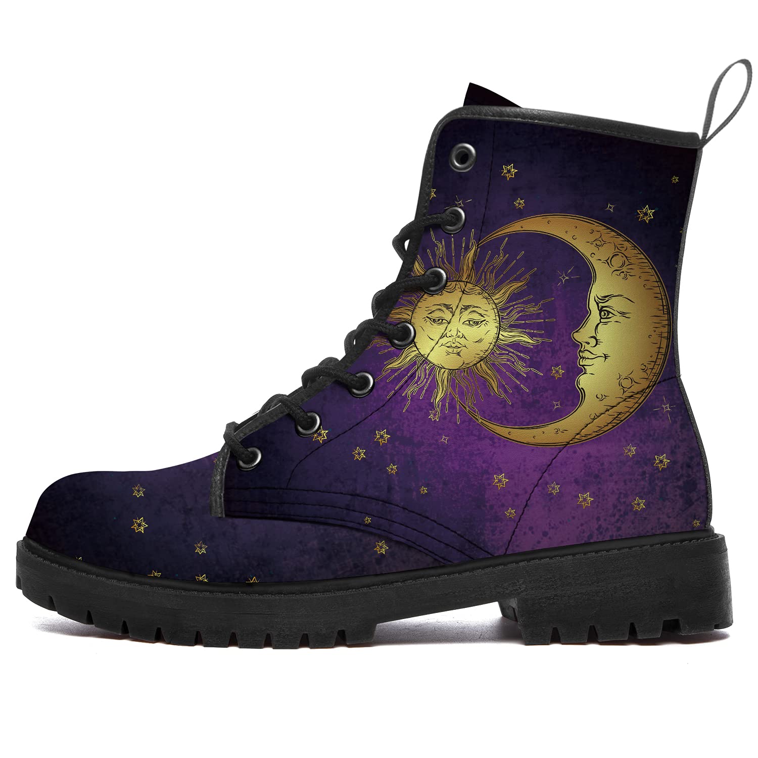 Sun and Moon Combat Boots for Women & Men - Anti-Slip Work Boots with Low Heel | Ankle Booties for Outdoor, Work & Casual Wear | Perfect Gift for Her & Him