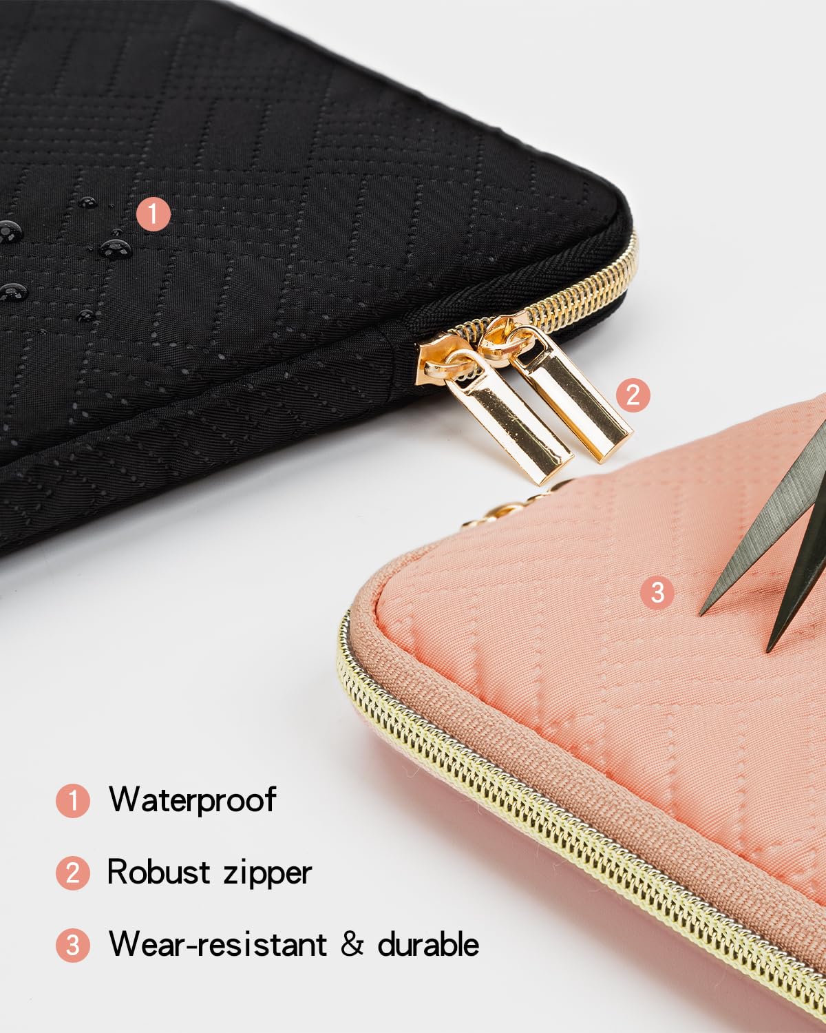 RAINYEAR 13.3 Inch Laptop Sleeve for MacBook Pro M3/M2/M1 (A2918, A2992, A2338, A2779) & Acer Chromebook Spin 513 - Padded Protective Case with Accessories Pouch - Perfect for Travel, Office & School Use - Black