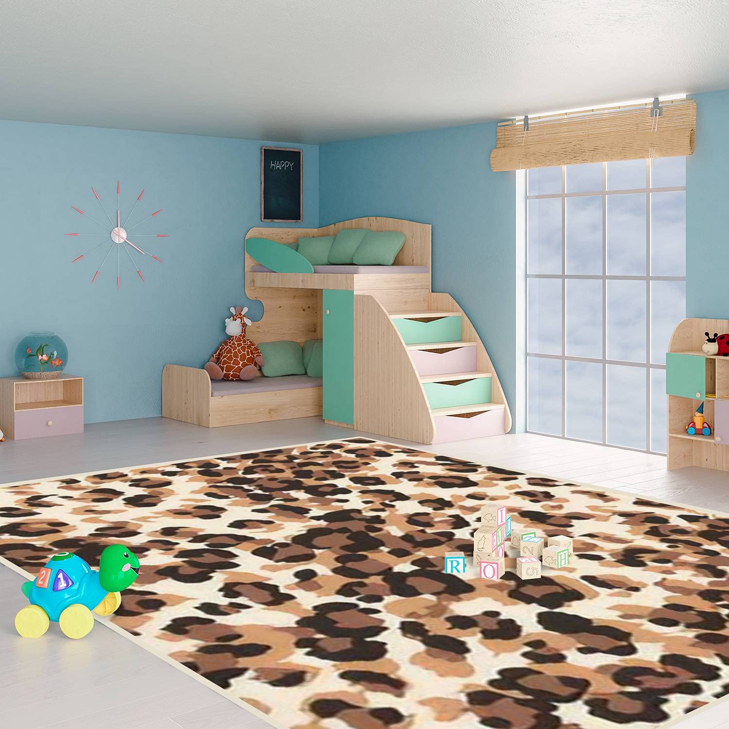 Modern Abstract Panther Pattern Area Rugs - Stain Resistant Rectangular Carpet Mat for Living Room, Bedroom, Kitchen & Bathroom | Soft Home Decor Floor Covering for Cozy Spaces & High Traffic Areas