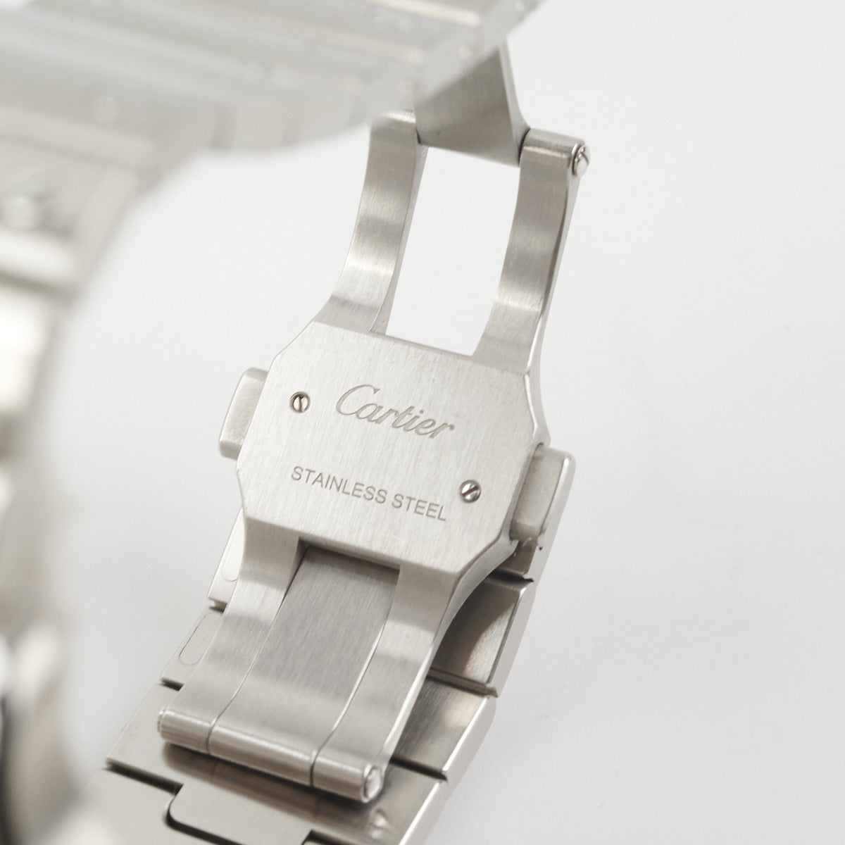 Cartier Santos Watch for Men - Luxury Stainless Steel Dark Navy Dial Automatic Watch - Perfect for Business, Formal Events & Gifting