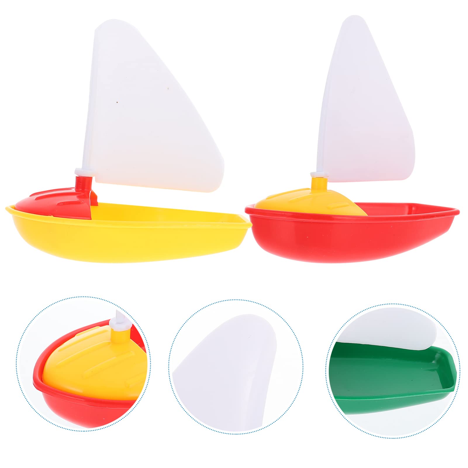 HAWILLOSCH 3-Piece Bathtub Toy Set - Mini Speedboat, Rowboat & Sailboat for Kids - Fun Pool & Bath Time Play - Perfect for Indoor & Outdoor Water Activities