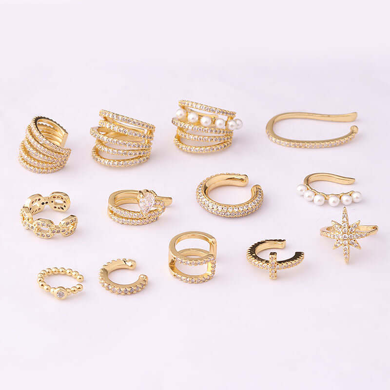 18K Gold No Piercing Cross Ear Cuff Snake Ear Climber - Elegant Cartilage Ear Cuff Jewelry for Women | Perfect for Parties, Weddings & Everyday Fashion Accessories