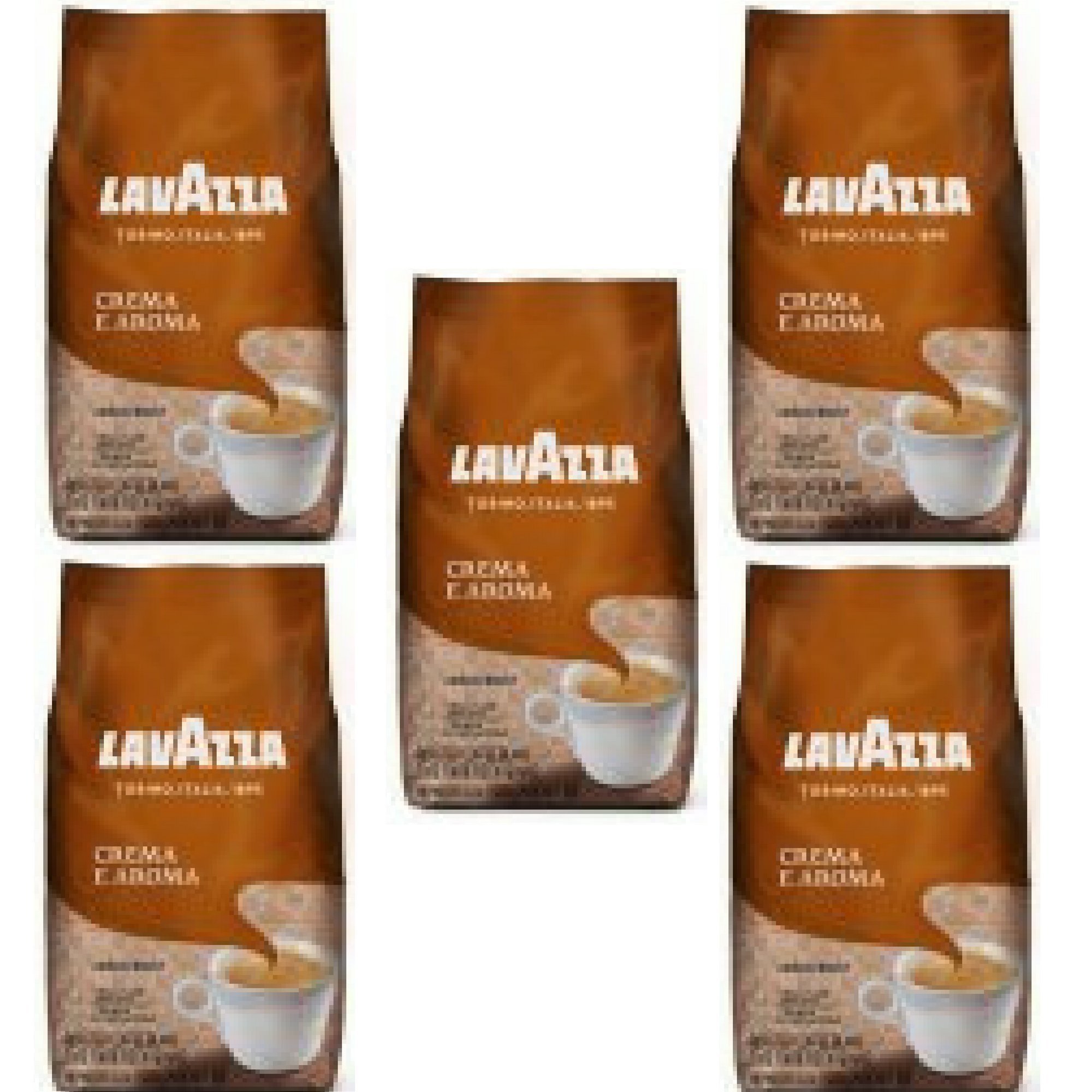 Lavazza Crema e Aroma Whole Bean Coffee - Premium Italian Blend, 2.2 lb (5 Bags) - Rich & Aromatic for Espresso, Drip Coffee & French Press - Perfect for Home, Office & Gifts