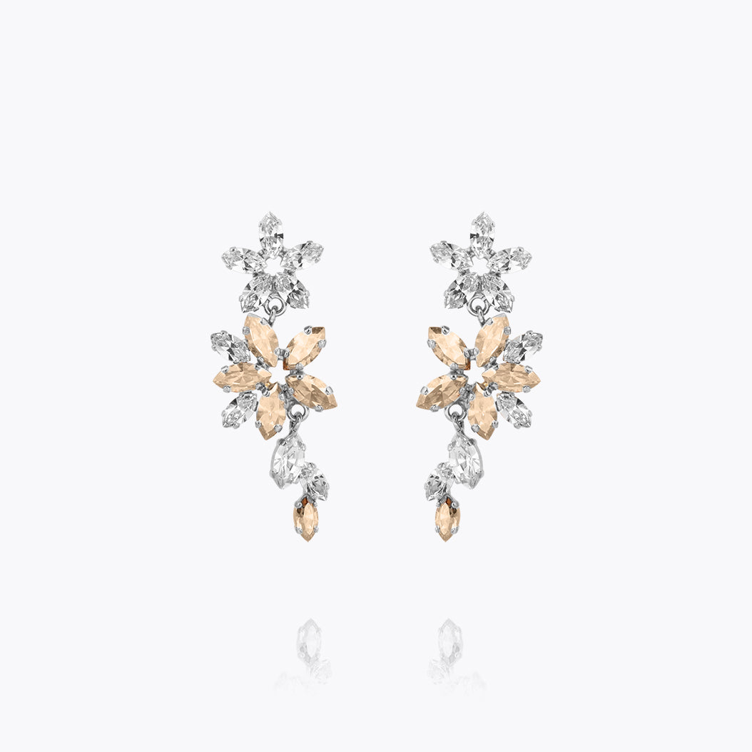 Melia Crystal Earrings - Golden Shadow Dangle Earrings for Women, Elegant Party & Wedding Jewelry Gift