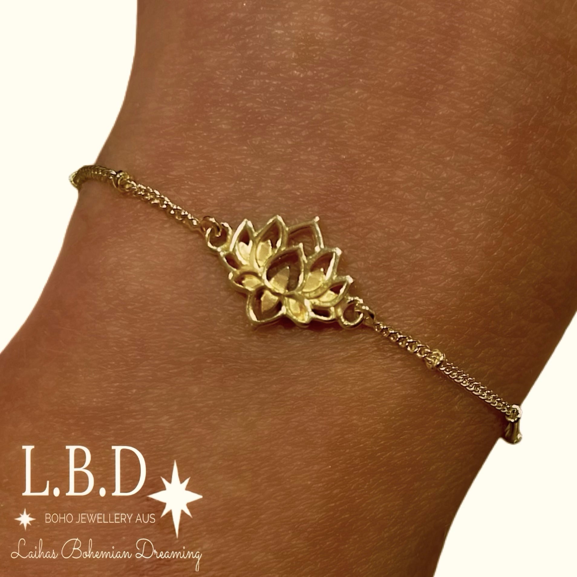 Lotus Flower Gold Bracelet for Women - Elegant Handmade Jewelry for Daily Wear, Gifts & Special Occasions