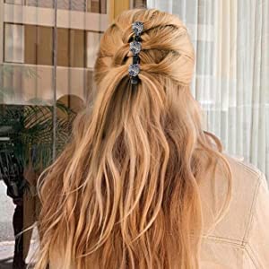 FAVELA Braided Hair Clips for Women & Girls - 4 Pack Pearl Hair Accessories with Butterfly Braid Duckbill Clips & 3 Small Clips - Perfect for School, Parties, Weddings & Everyday Styling