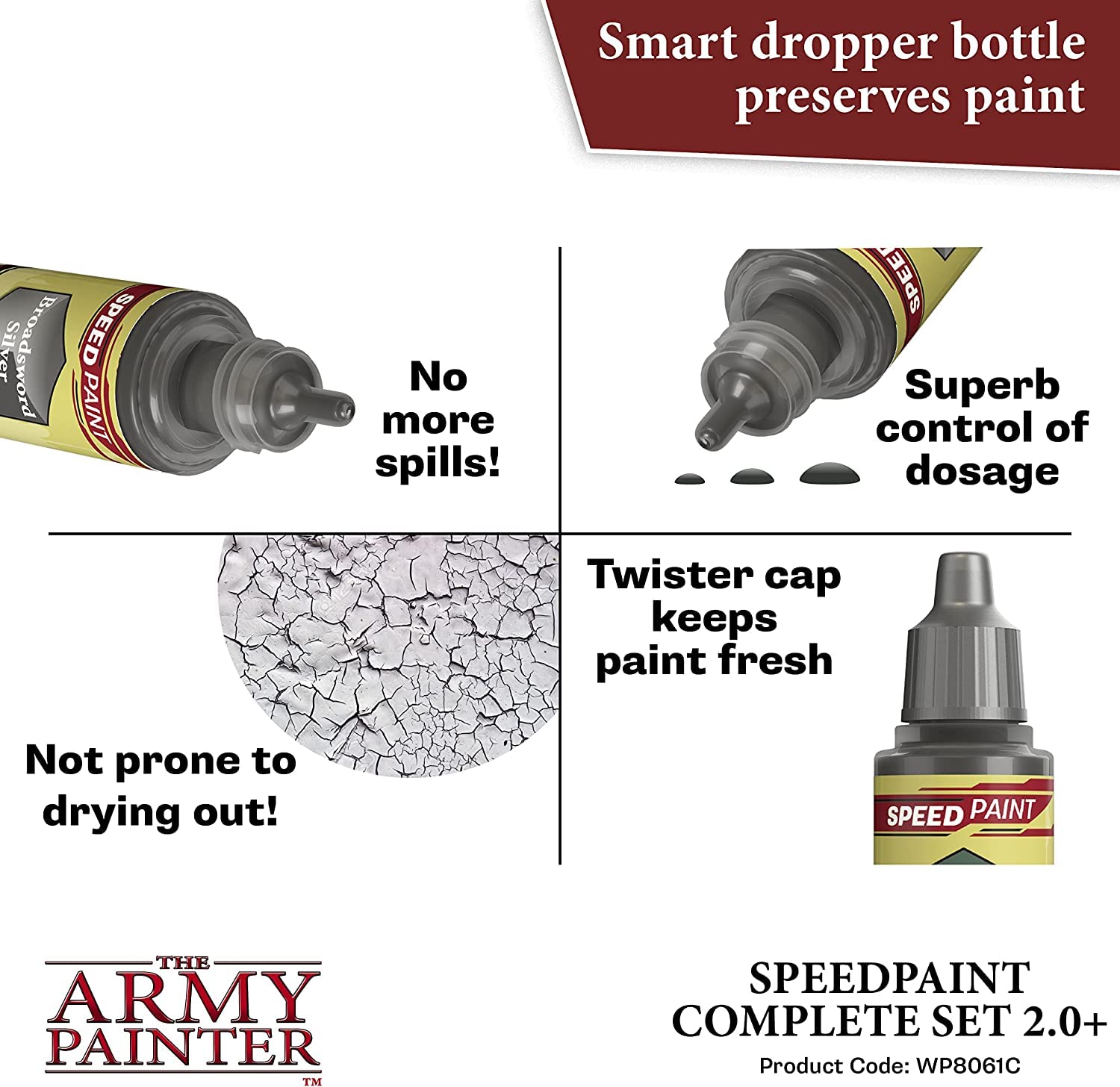 The Army Painter Speedpaint Complete Set 2.0 - 90 Bottles (18ml Each) with Mixing Balls | Includes 3 Paint Brushes, Metallic Paints & Medium | Miniature Model Painting Kit for Warhammer, D&D, and Tabletop Gaming